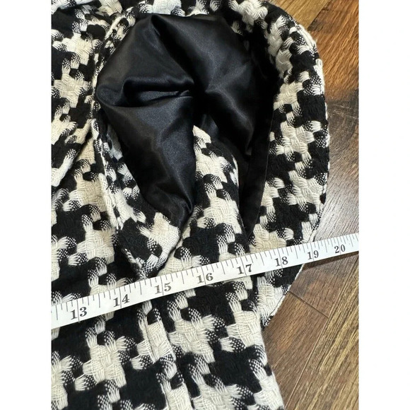 Karen Kane Wool Blend Houndstooth Cropped Coat Big Buttons size S - Picture 7 of 8
